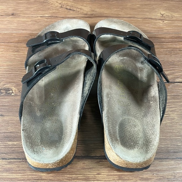 PAPILLIO Birkenstock Black Two Strap Sandals Slides Women’s Size 11 (42) Shoes - Picture 4 of 8